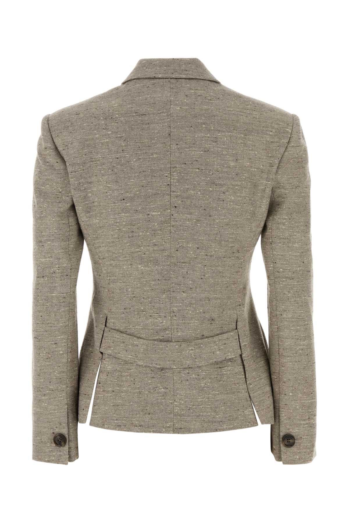 Magda Butrym Melange Dove Grey Silk Blend Blazer Size S / US 4 / IT 40 - 2 Thumbnail