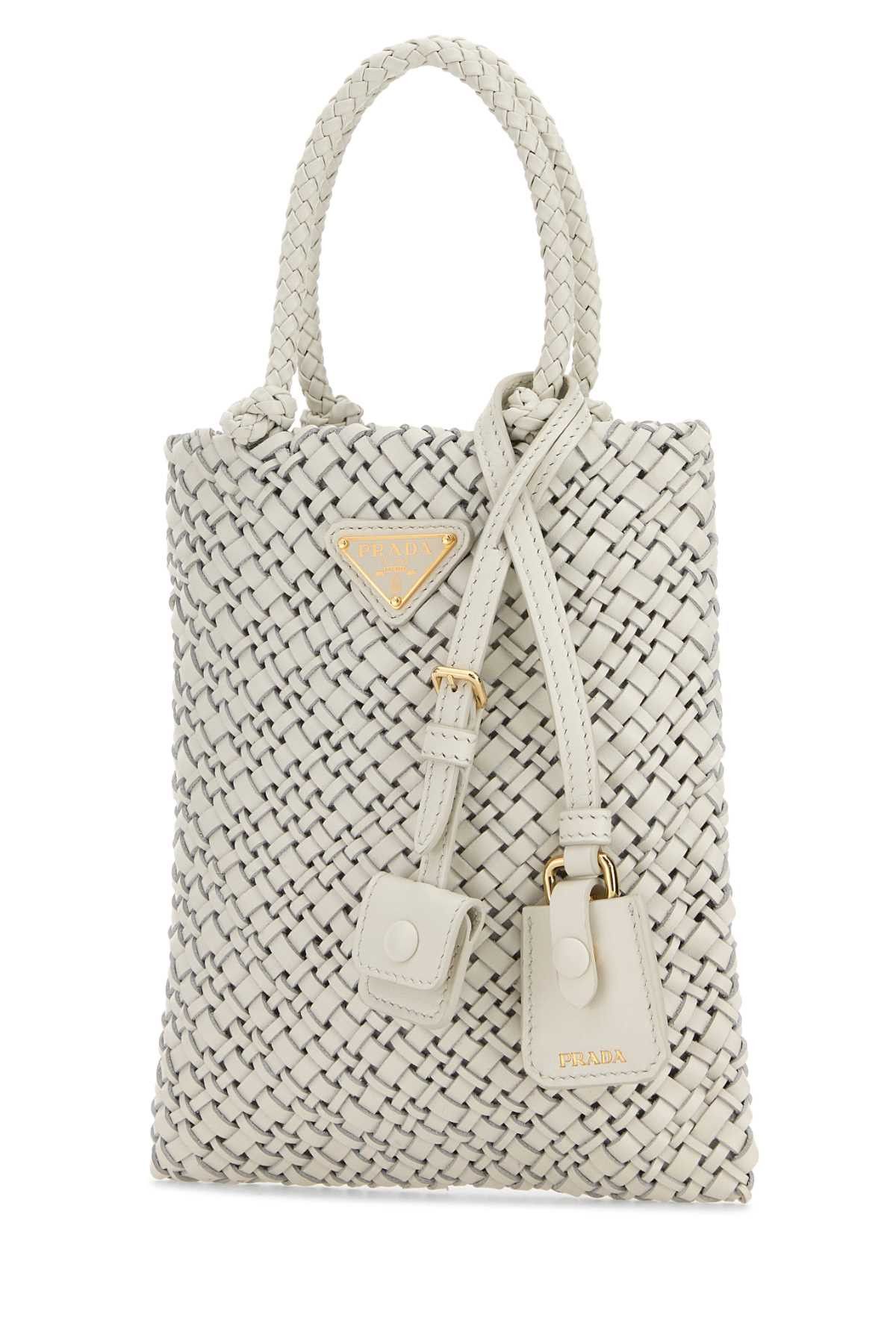 Prada White Leather Handbag Size ONE SIZE - 2 Thumbnail