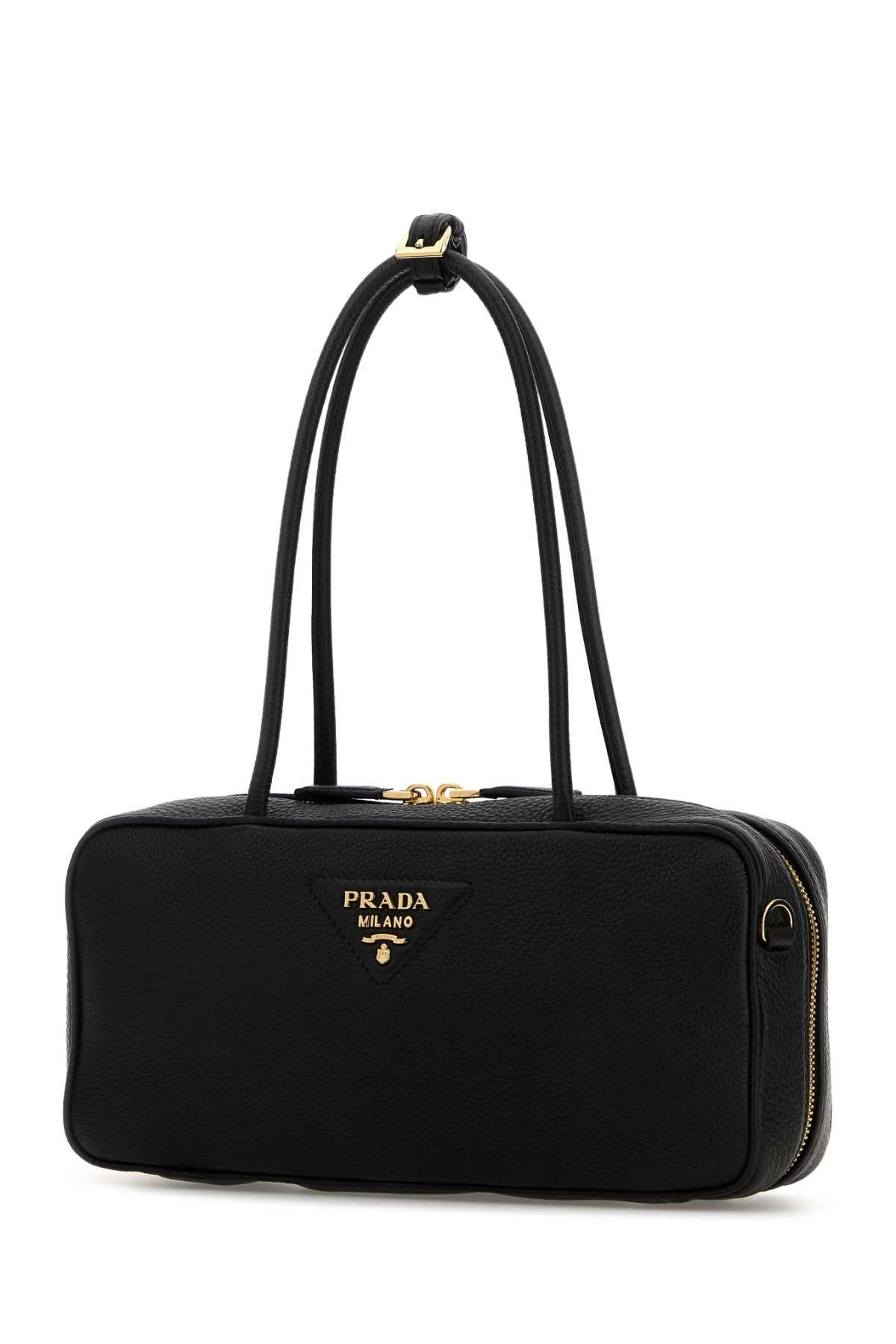 Prada Black Leather Shoulder Bag Size ONE SIZE - 2 Thumbnail