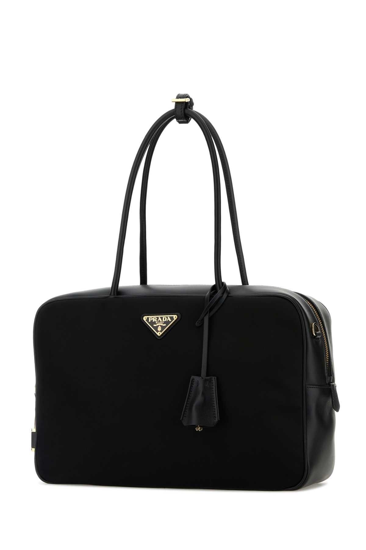 Prada Black Leather And Re-Nylon Handbag Size ONE SIZE - 2 Thumbnail