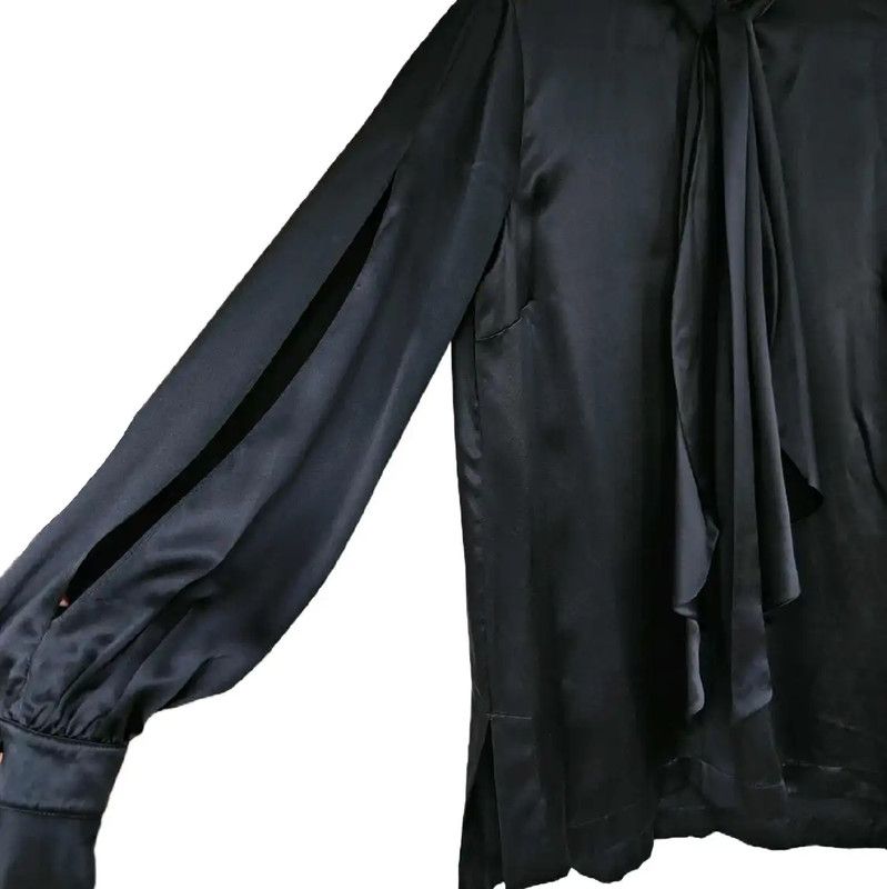 Givenchy Givenchy Black Silk Long-Sleeve Blouse 0089 Size S / US 4 / IT 40 - 5 Thumbnail