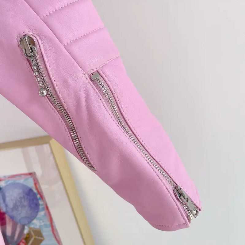 Givenchy Givenchy Pink Lambskin Women's Jacket 0089 Size M / US 6-8 / IT 42-44 - 4 Thumbnail