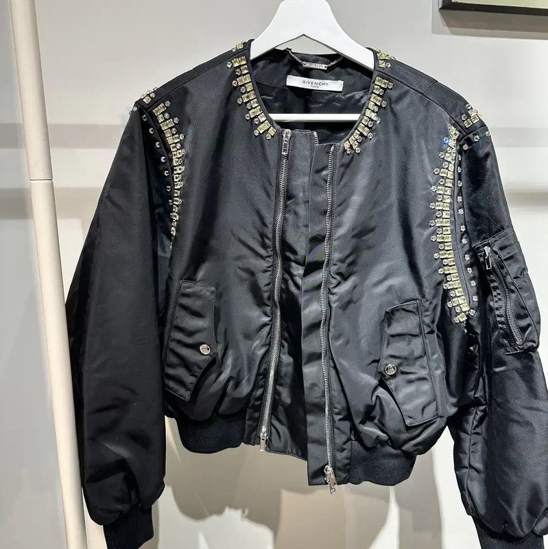 Givenchy Givenchy Black Nylon Women's Jacket with Studs 0089 Size S / US 4 / IT 40 - 8 Thumbnail