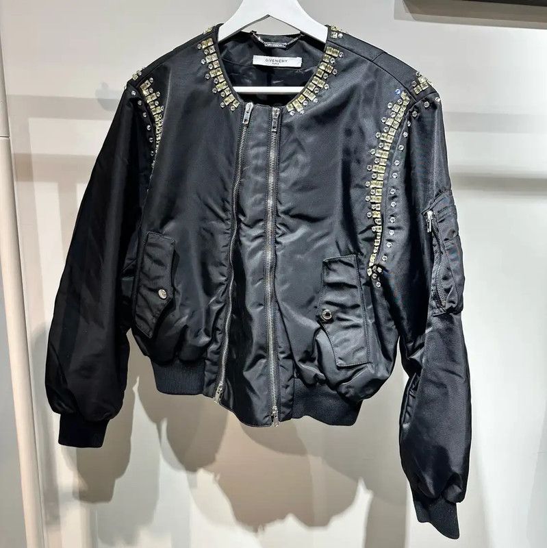 Givenchy Givenchy Black Nylon Women's Jacket with Studs 0089 Size S / US 4 / IT 40 - 9 Thumbnail