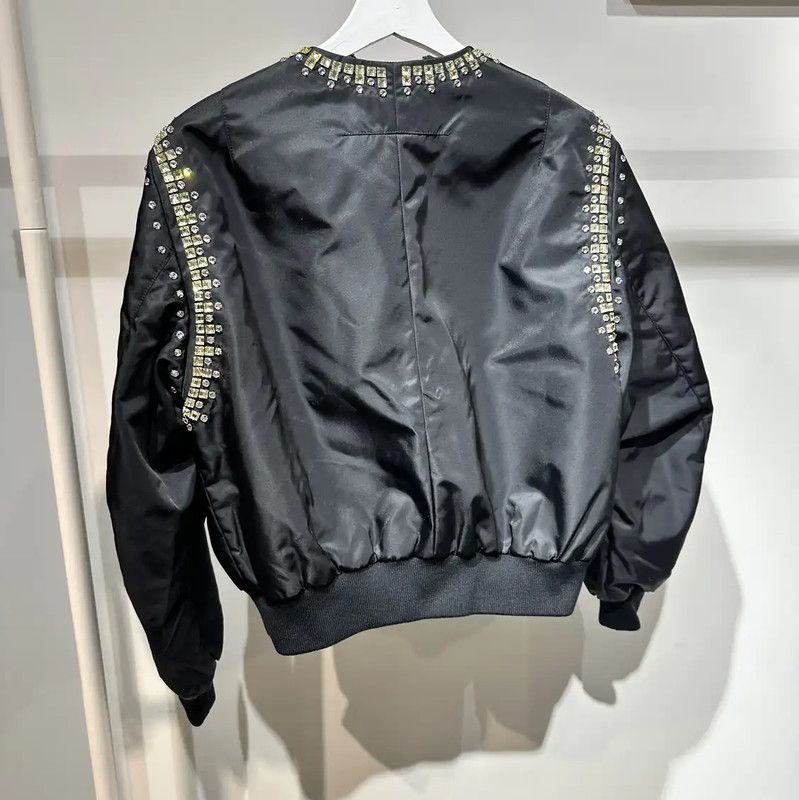 Givenchy Givenchy Black Nylon Women's Jacket with Studs 0089 Size S / US 4 / IT 40 - 2 Thumbnail