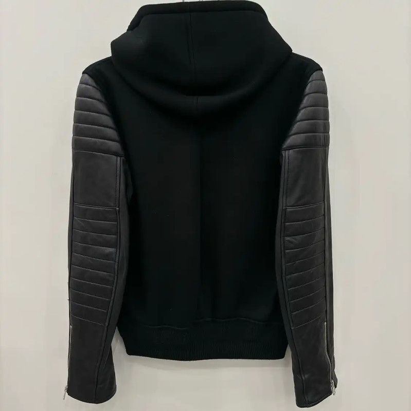Givenchy Givenchy Black Leather Stripe Women's Jacket 0089 Size M / US 6-8 / IT 42-44 - 2 Thumbnail
