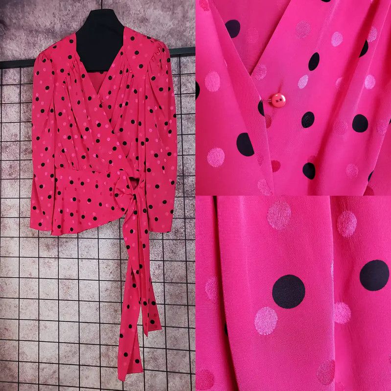 Givenchy Givenchy Pink Polka Dot Long Sleeve Shirt 0089 Size M / US 6-8 / IT 42-44 - 5 Thumbnail