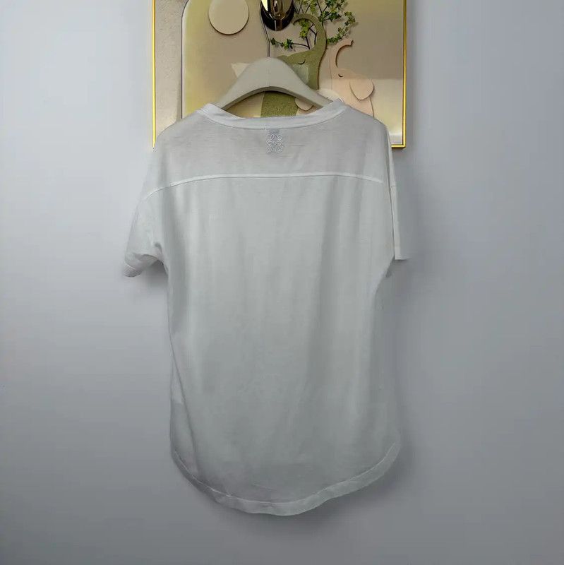 Loewe Loewe Summer White Cotton T-Shirt 0089 Size M / US 6-8 / IT 42-44 - 2 Thumbnail
