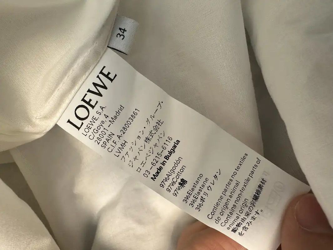 Loewe Loewe White Cotton Women’s Shirt 0089 Size XS / US 0-2 / IT 36-38 - 4 Thumbnail