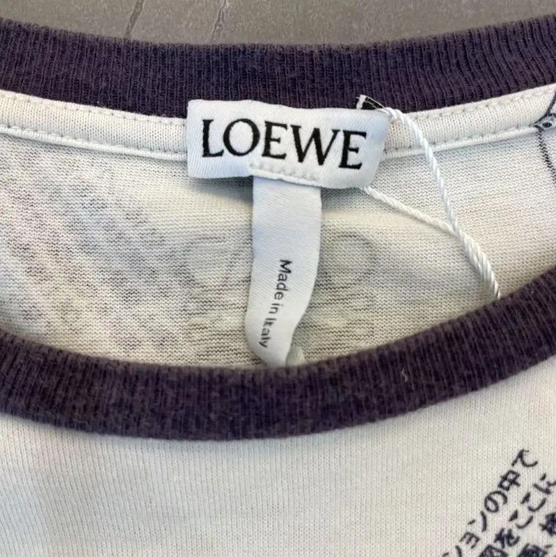 Loewe Loewe Summer White Cotton Short Sleeve T-Shirt 0089 Size S / US 4 / IT 40 - 5 Thumbnail