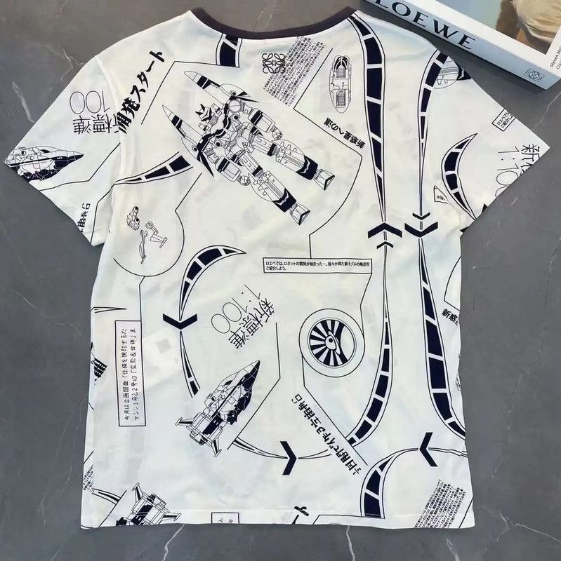 Loewe Loewe Summer White Cotton Short Sleeve T-Shirt 0089 Size S / US 4 / IT 40 - 2 Thumbnail