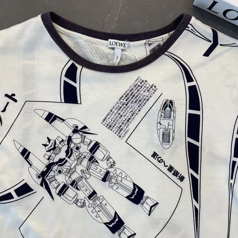 Loewe Loewe Summer White Cotton Short Sleeve T-Shirt 0089 Size S / US 4 / IT 40 - 7 Thumbnail