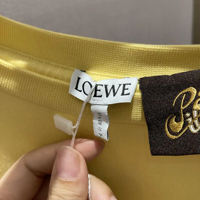 Loewe Loewe Summer Yellow Cotton Graphic T-Shirt 0089 Size XS / US 0-2 / IT 36-38 - 5 Thumbnail