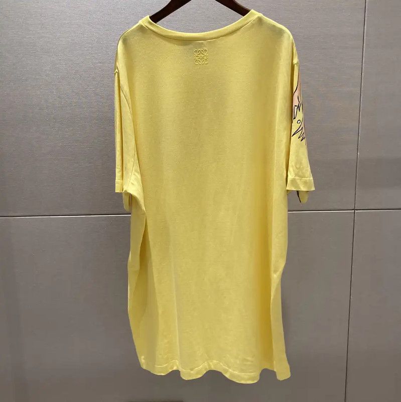 Loewe Loewe Summer Yellow Cotton Graphic T-Shirt 0089 Size XS / US 0-2 / IT 36-38 - 2 Thumbnail