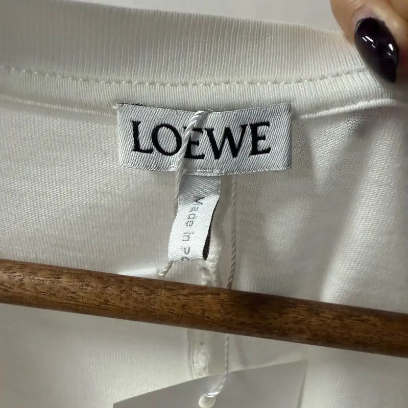 Loewe Loewe White Cotton Casual T-Shirt 0089 Size M / US 6-8 / IT 42-44 - 4 Thumbnail