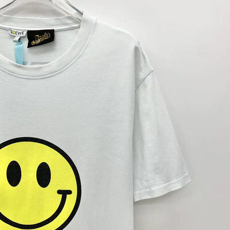 Loewe Loewe White Smiley Face T-Shirt 0089 Size L / US 10 / IT 46 - 3 Thumbnail