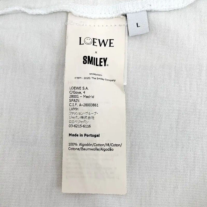 Loewe Loewe White Smiley Face T-Shirt 0089 Size L / US 10 / IT 46 - 6 Thumbnail