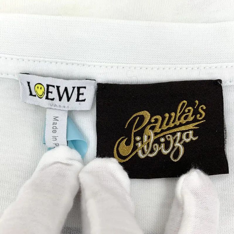 Loewe Loewe White Smiley Face T-Shirt 0089 Size L / US 10 / IT 46 - 5 Thumbnail