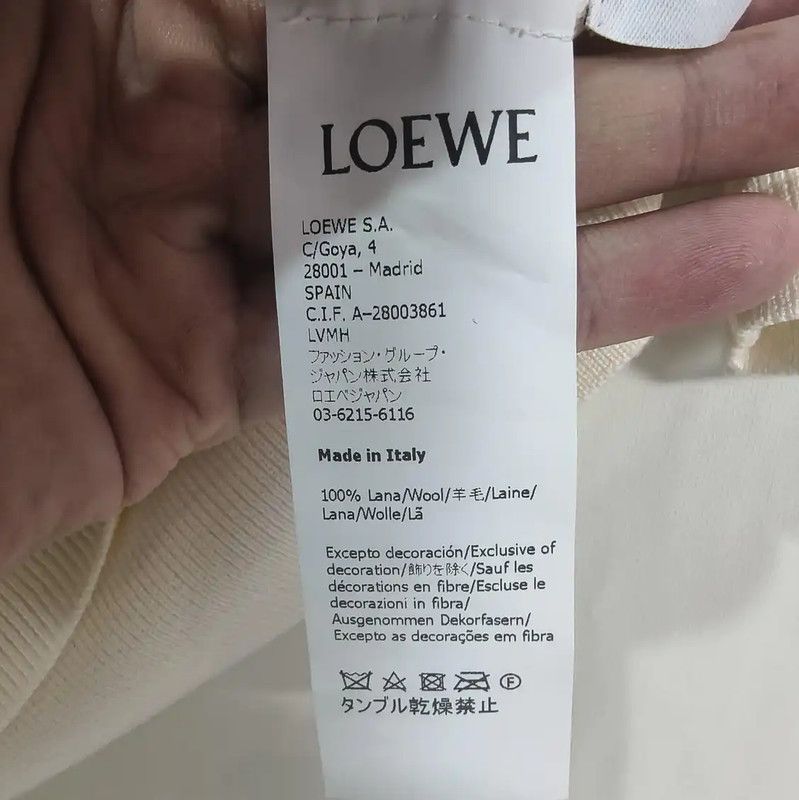 Loewe Loewe Summer White Wool Short Sleeve Tee 0089 Size L / US 10 / IT 46 - 6 Thumbnail