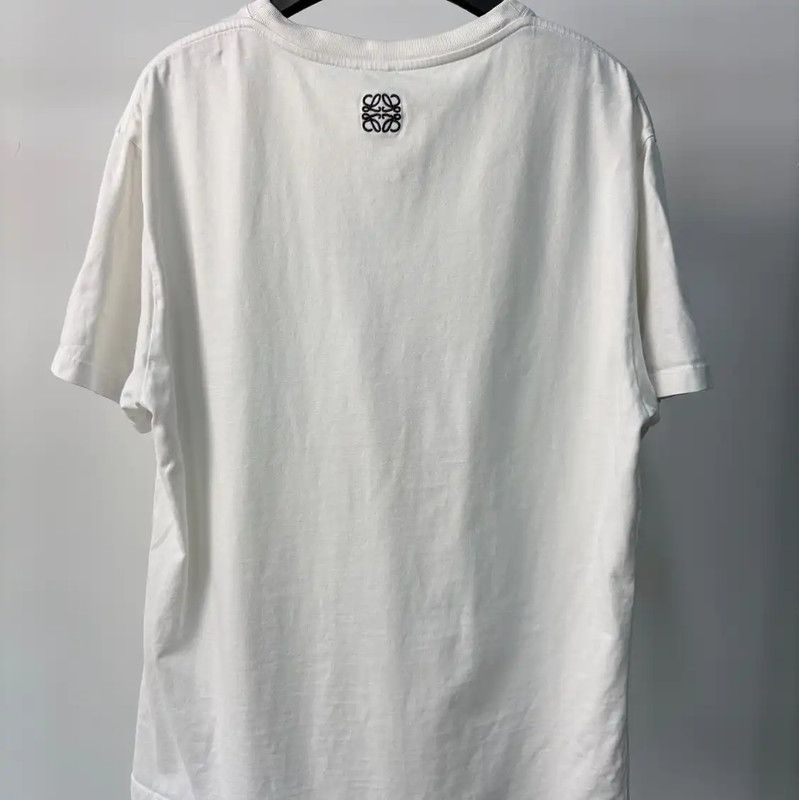 Loewe Loewe White Cotton Graphic Tee for Women 0089 Size L / US 10 / IT 46 - 3 Thumbnail