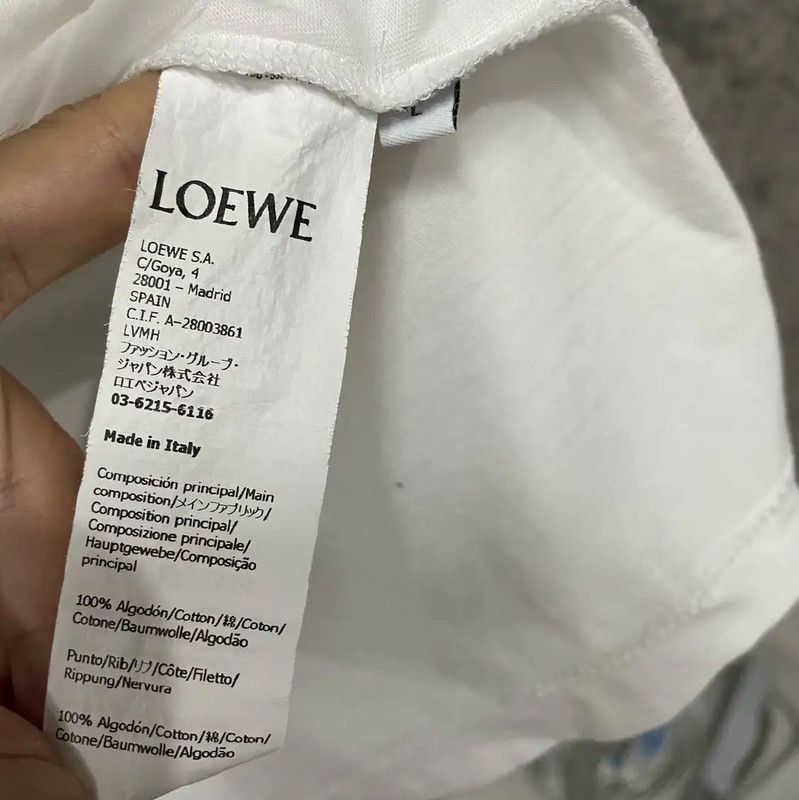 Loewe Loewe Women's Summer White Cotton T-Shirt 0089 Size L / US 10 / IT 46 - 7 Thumbnail