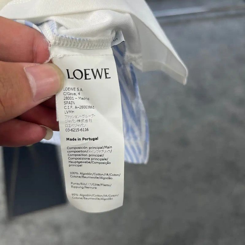 Loewe Loewe Women's White T-Shirt with Striped Detail 0089 Size S / US 4 / IT 40 - 4 Thumbnail