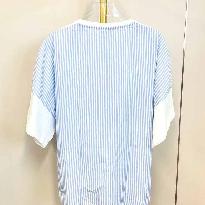 Loewe Loewe Women's White T-Shirt with Striped Detail 0089 Size S / US 4 / IT 40 - 2 Thumbnail