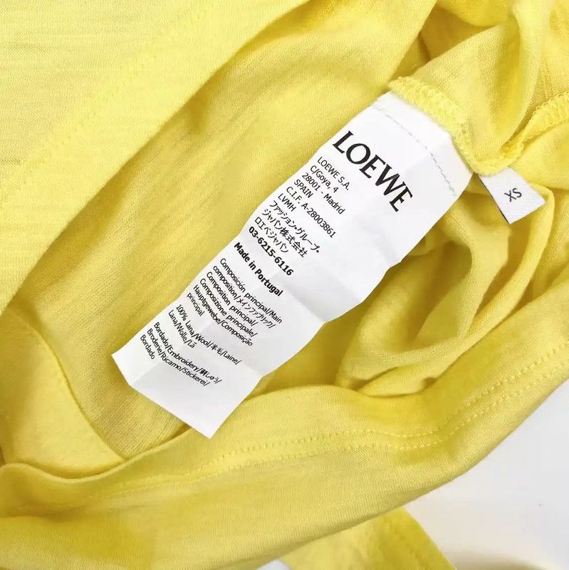Loewe Loewe Yellow Wool Women's T-Shirt 0089 Size XS / US 0-2 / IT 36-38 - 4 Thumbnail