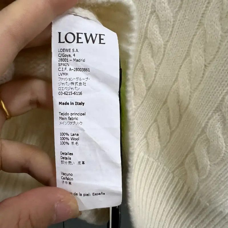 Loewe Loewe Women's Cream Cable Knit Sweater 0089 Size XS / US 0-2 / IT 36-38 - 4 Thumbnail