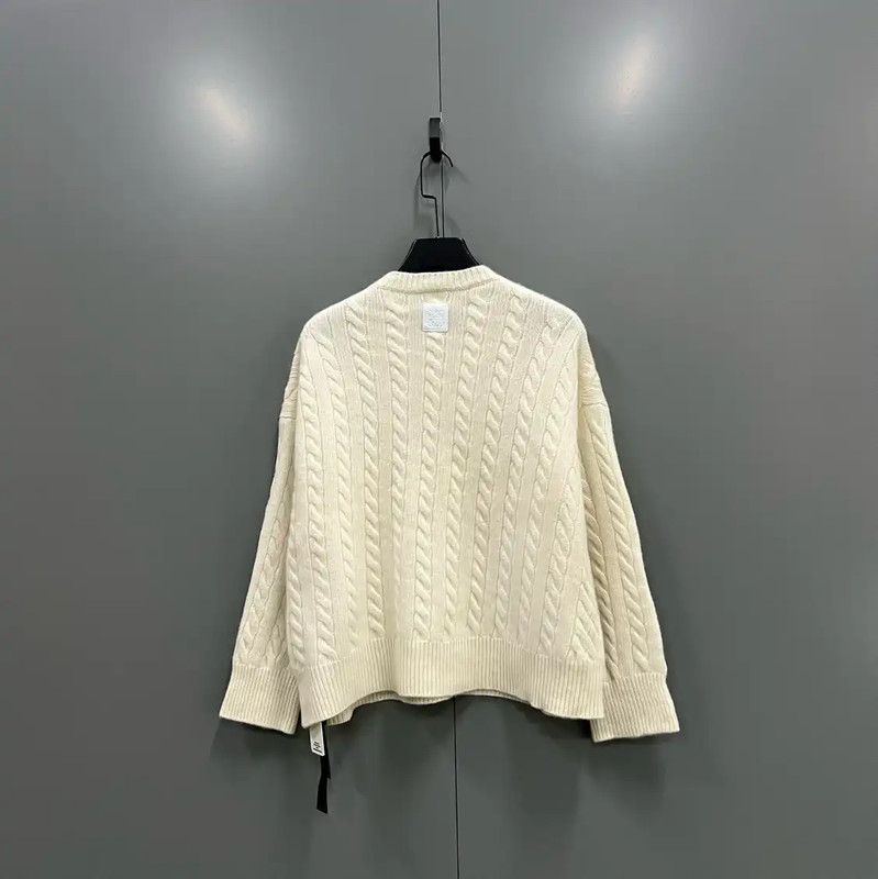 Loewe Loewe Women's Cream Cable Knit Sweater 0089 Size XS / US 0-2 / IT 36-38 - 3 Thumbnail