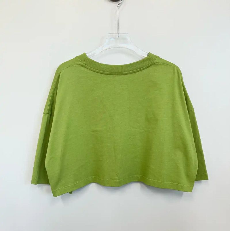 Loewe Loewe Green Cropped T-Shirt for Women 0089 Size XS / US 0-2 / IT 36-38 - 2 Thumbnail