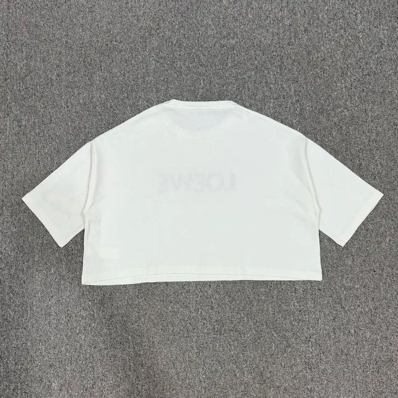 Loewe Loewe White Cotton Women's Cropped T-Shirt 0089 Size M / US 6-8 / IT 42-44 - 2 Thumbnail