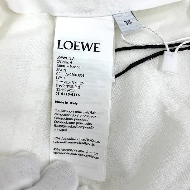 Loewe Loewe White Cotton Casual Pants for Women 0089 Size 23" - 7 Thumbnail