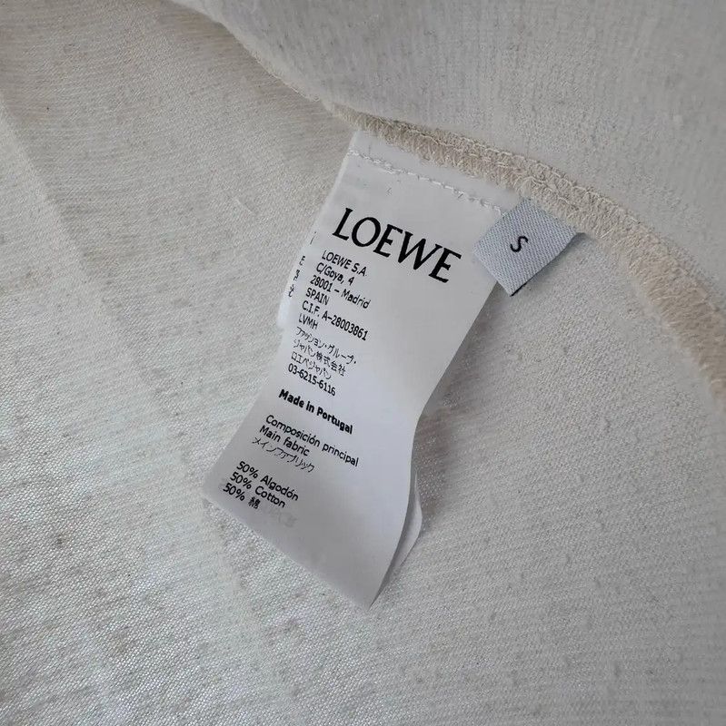 Loewe Loewe Summer White Cotton Logo Print Tee 0089 Size S / US 4 / IT 40 - 5 Thumbnail