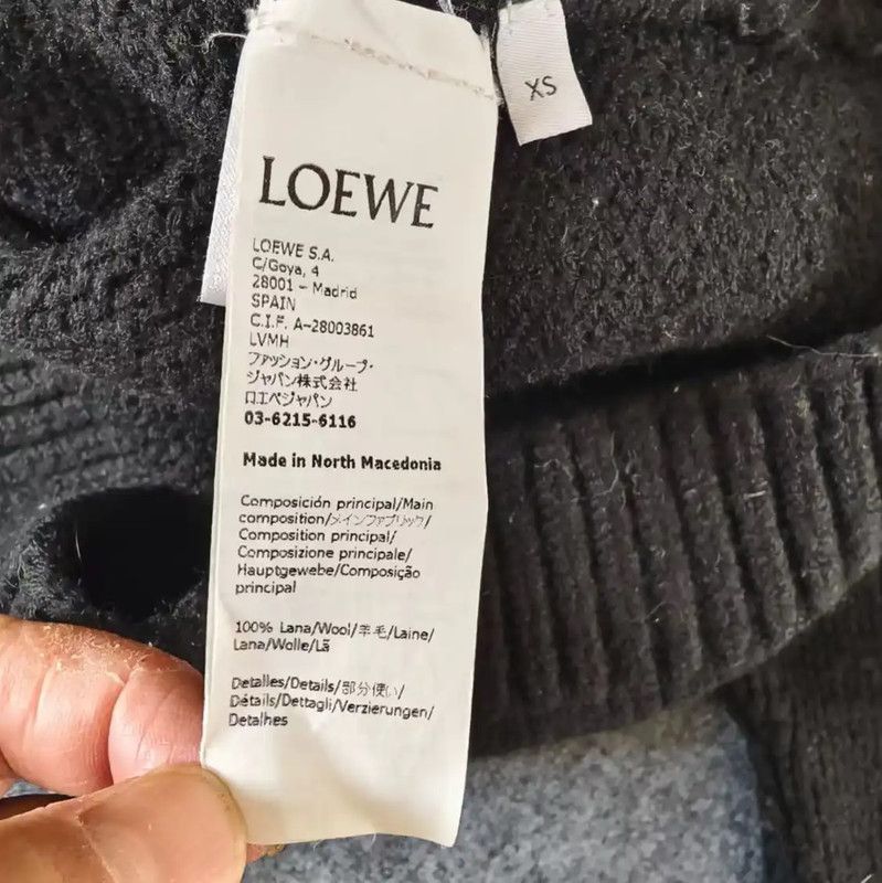 Loewe Black Wool Knit Sweater for Women 0089