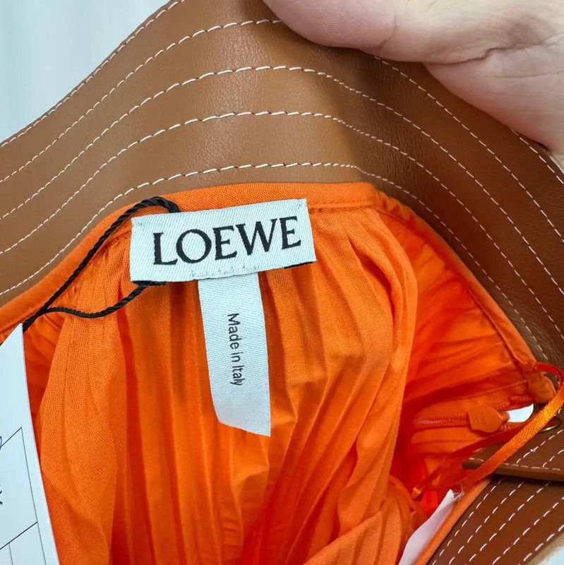 Loewe Loewe Pleated Skirt in Bright Orange 0089 Size 22" - 6 Thumbnail