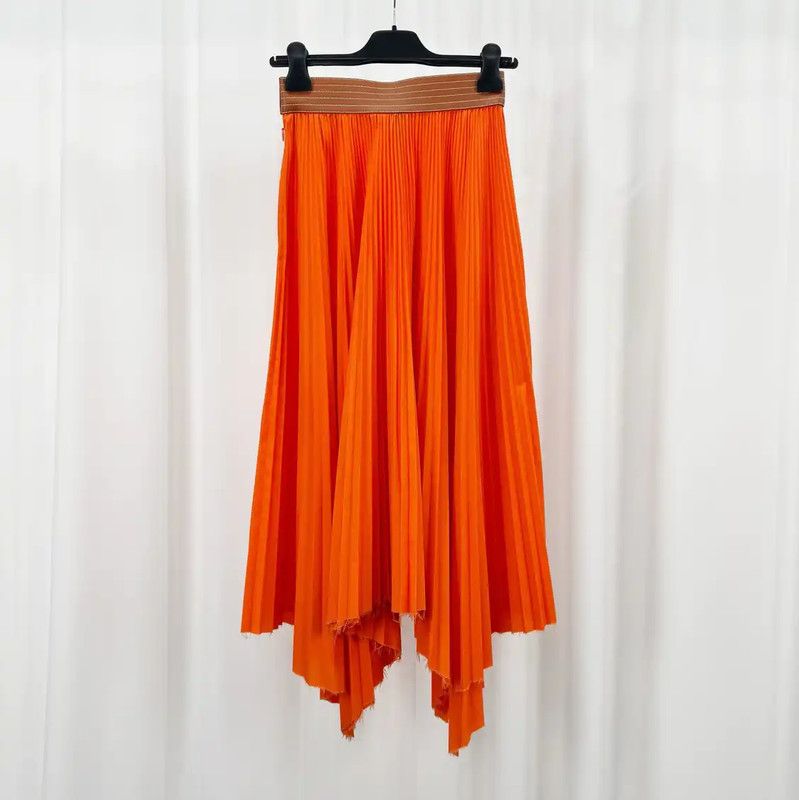 Loewe Loewe Pleated Skirt in Bright Orange 0089 Size 22" - 2 Thumbnail
