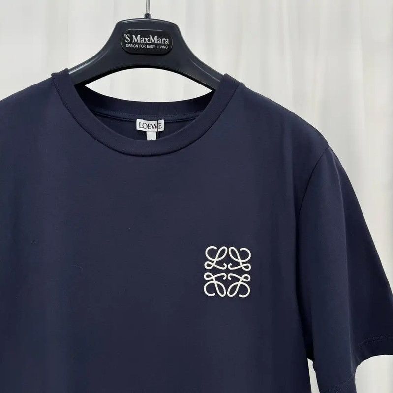 Loewe Loewe Navy Cotton Logo Short Sleeve T-Shirt 0089 Size XS / US 0-2 / IT 36-38 - 3 Thumbnail