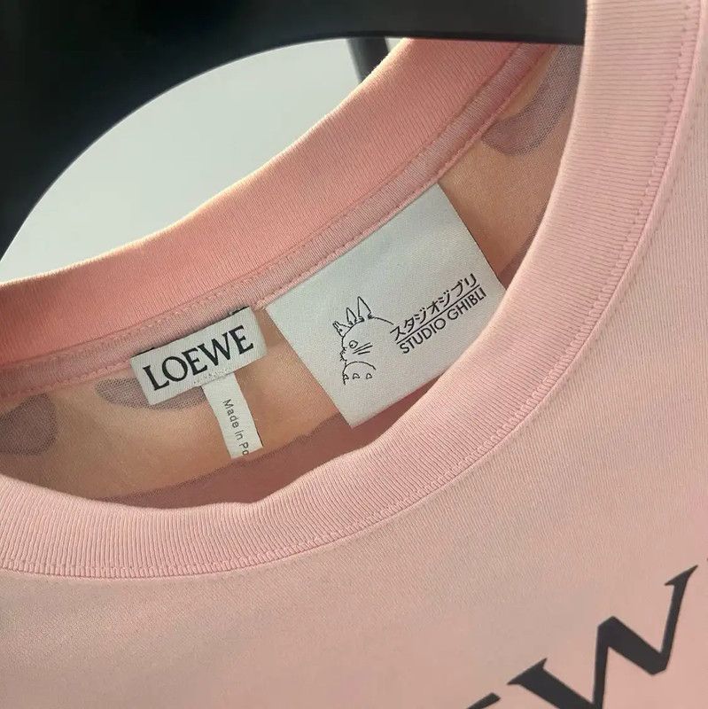 Loewe Loewe Summer Pink Cotton T-Shirt 0089 Size S / US 4 / IT 40 - 3 Thumbnail