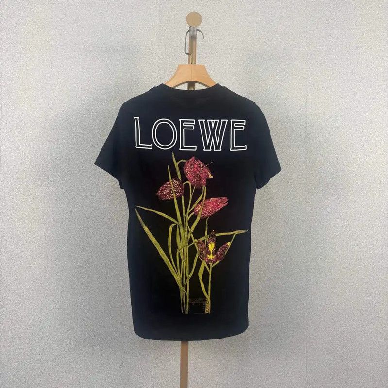 Loewe Loewe Black Cotton Short Sleeve T-Shirt 0089 Size XS / US 0-2 / IT 36-38 - 2 Thumbnail