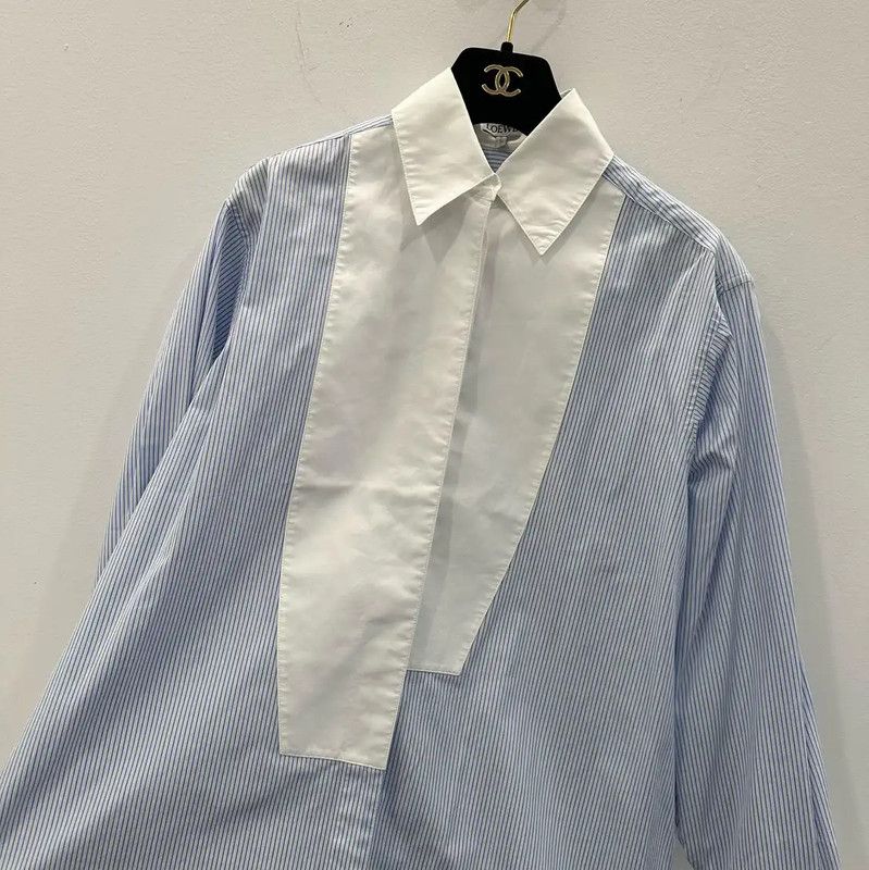 Loewe Loewe Light Blue Cotton Women's Shirt 0089 Size XS / US 0-2 / IT 36-38 - 3 Thumbnail
