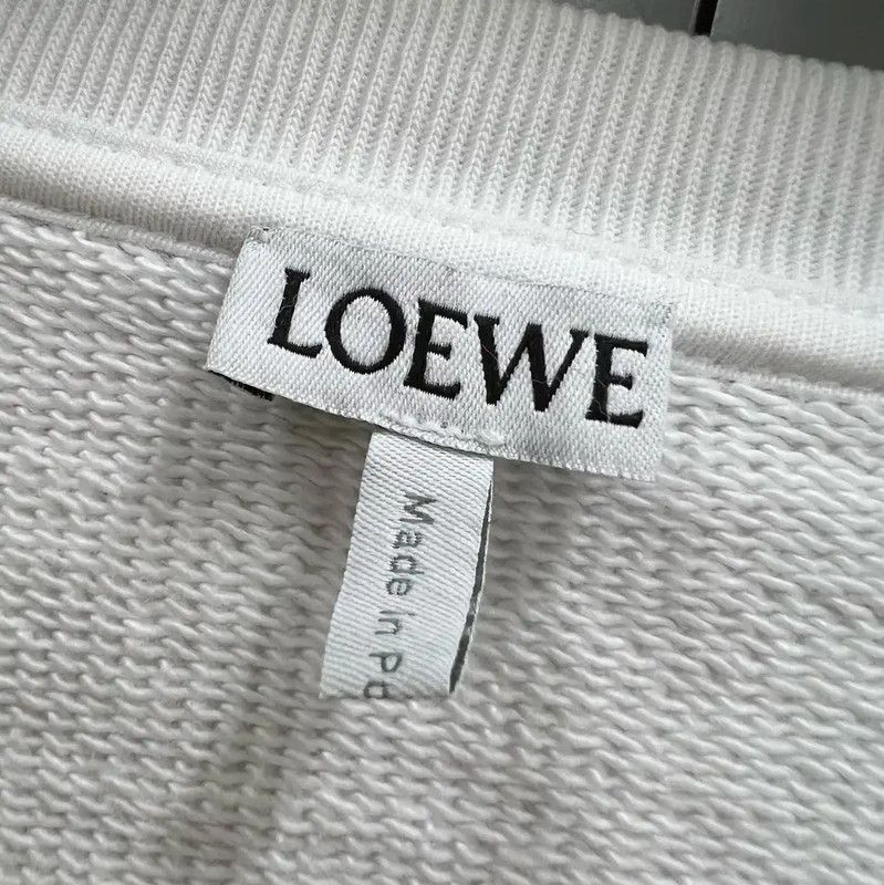 Loewe Loewe White Cotton Long Sleeve Sweatshirt 0089 Size XL / US 12-14 / IT 48-50 - 2 Thumbnail