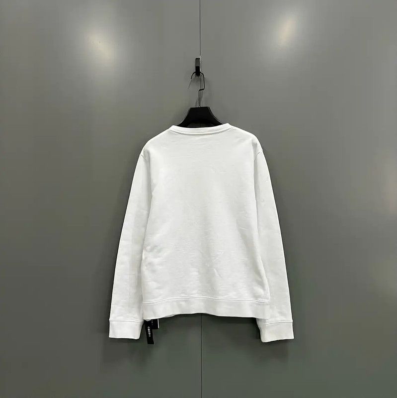 Loewe Loewe White Cotton Long Sleeve Sweatshirt 0089 Size XL / US 12-14 / IT 48-50 - 3 Thumbnail