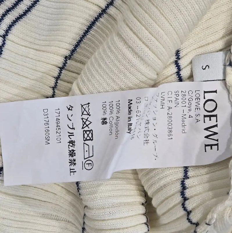 Loewe Loewe Long Sleeve Striped Dress in Ivory 0089 Size S / US 4 / IT 40 - 10 Thumbnail