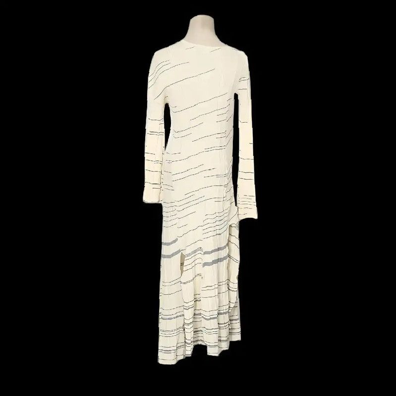Loewe Loewe Long Sleeve Striped Dress in Ivory 0089 Size S / US 4 / IT 40 - 2 Thumbnail