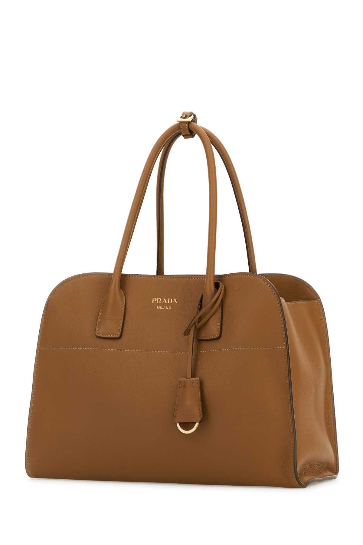 Prada Camel Leather Medium Shopping Bag Size ONE SIZE - 2 Thumbnail