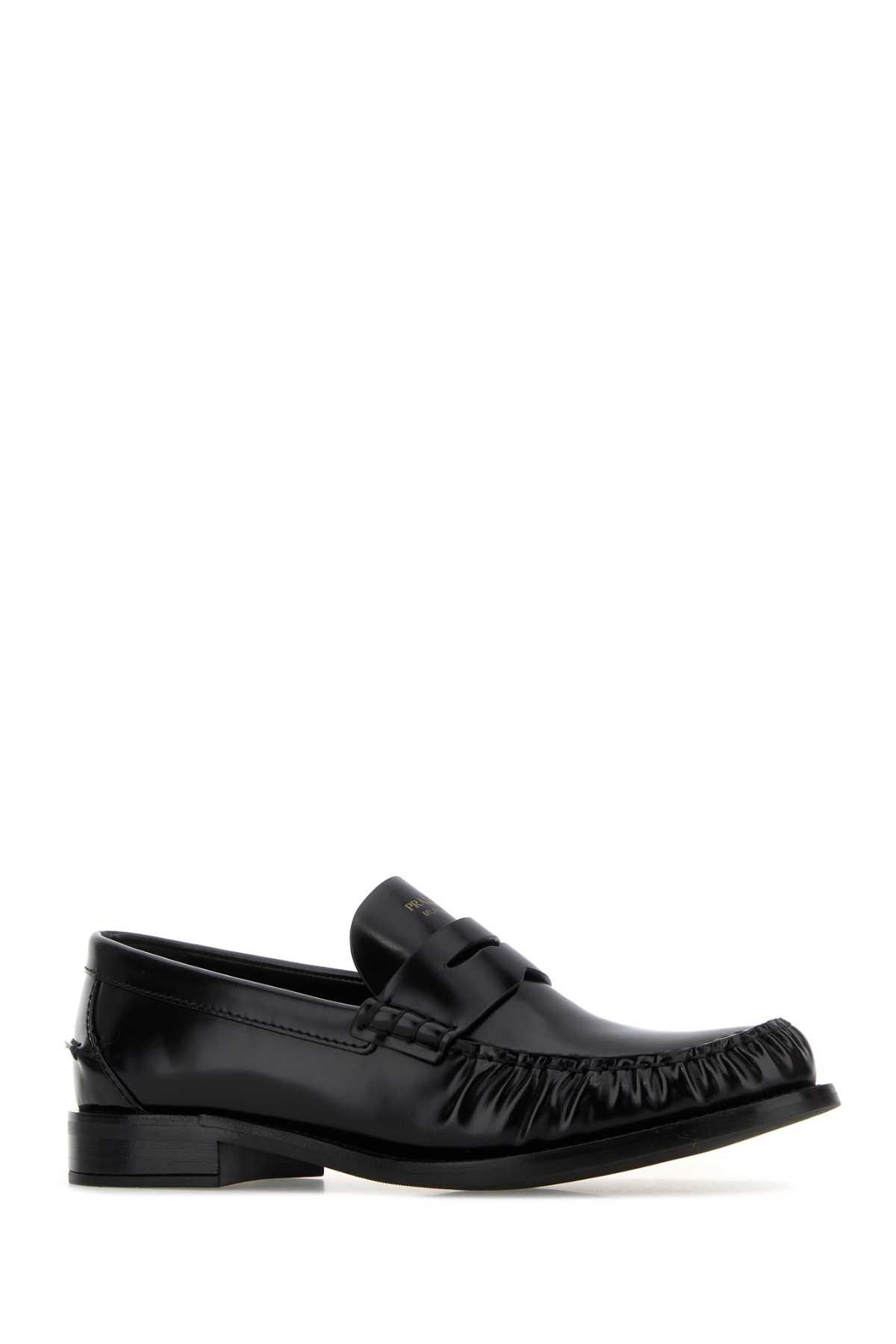 Prada Black Leather Loafers Size US 9 / IT 39 - 2 Thumbnail