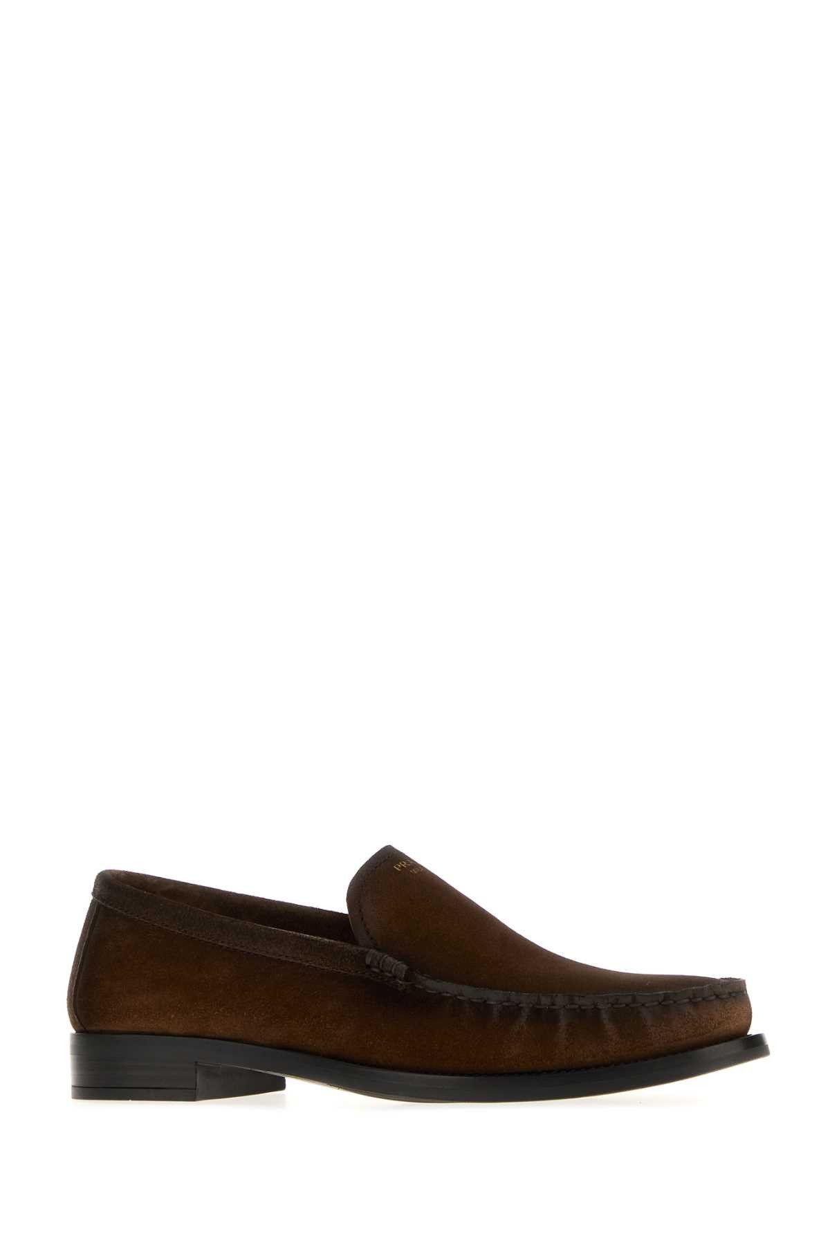 Prada Brown Suede Loafers Size US 10 / IT 40 - 2 Thumbnail
