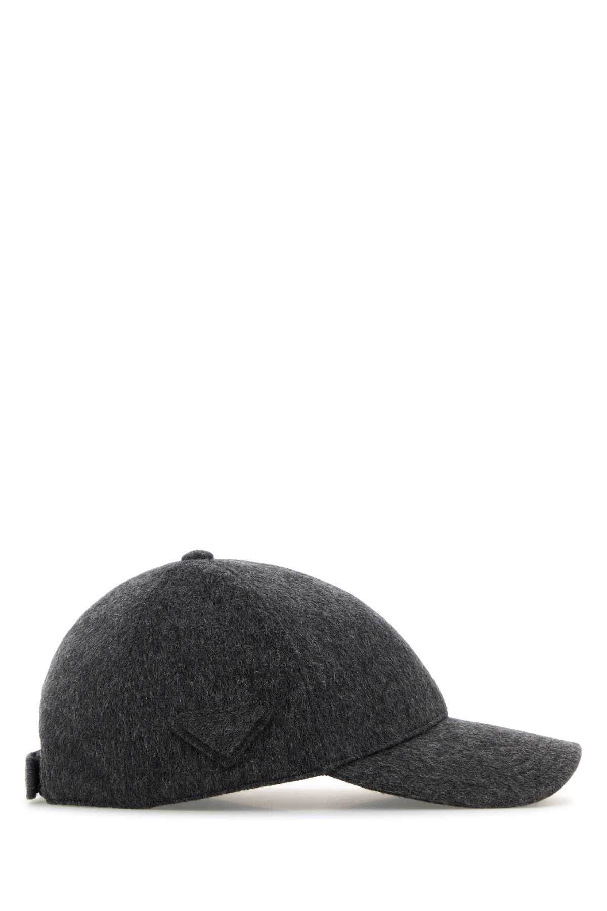 Prada Dark Grey Flannel Baseball Cap Size ONE SIZE - 2 Thumbnail