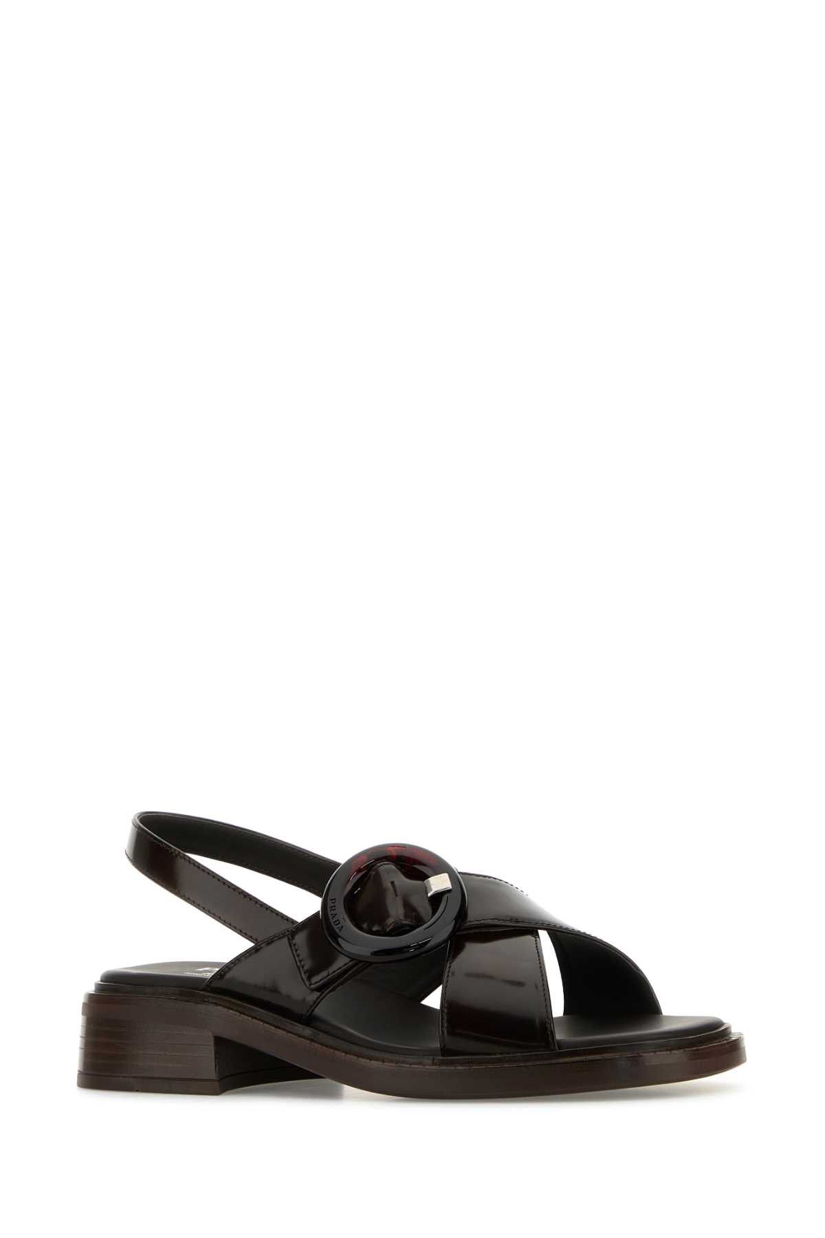 Prada Brown Leather Sandals Size US 6.5 / IT 36.5 - 2 Thumbnail